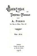 WORLDWIDE, Catalogue De Timbres-Fiscaux, By A. Forbin, The Reprint Of The 1915 Edition - Fiscali