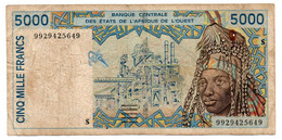 Afrique De L Ouest  -  5000 Francs 1999  -  Signature 29  -  état  B - West African States