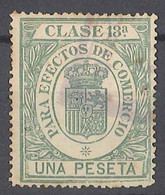 VIÑETAS - VIGNETTE - CINDERELLAS -SPAIN PARA EFECTOS DE COMERCIO Una Peseta . CLASE 16a - Erinnofilia