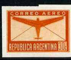 Argentine Republic 1940 Aeroplane & Envelope 30c Imperf Proof Single In Issued Colour, As SG 689 - Nuovi