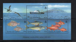 FISHES  -  TRISTAN Da CUNHA - 2002 - FISHERIES INDUSTRY SOUVENIR SHEET MINT NEVER HINGED 0 - Fishes