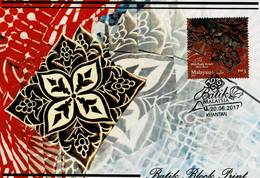 2A :  Carte Maximum Card Malaysia - Batik Fabric, Textile, Cloth, Garment - Block Print No1 - Textile