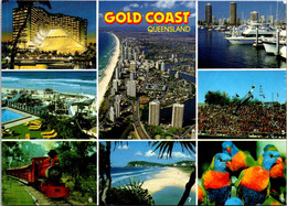 (3 A 9) Australia (posted To New Zealand) Gold Coast (9 Views) Living Together Pair Of Stamps With NO Postmark ! - Gold Coast