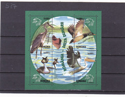 ROMANIA 2004 The Danube Delta Birds Duck Ducks Pelican Pelicans Heron Animals Fauna MNH - Cygnes