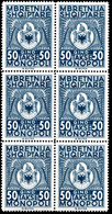 361.ALBANIA,ITALY.50 QIND.REVENUE,MNH BLOCK OF 6. - Albanie