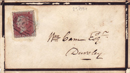 25799# VICTORIA DENTELE 14 SEUL LETTRE Obl 757 Au Dos DURSLEY 1856 STROUD - Storia Postale