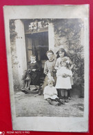 CARTE PHOTO ENFANTS VIEUX JOUET CHEVAL - Other & Unclassified