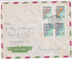 MOZAMBIQUE - 1956 - CARTE GEROGRAPHIQUE - ENVELOPPE Par AVION De LOURENCO MARQUES => SUISSE - Mosambik