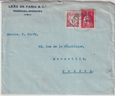 FUNCHAL MADEIRA - 1935 - ENVELOPPE Avec MIXTE ACORES / PORTUGAL ! => MARSEILLE - Funchal