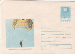 SPORTS, PARACHUTTING, UT-15 PARACOMMANDER PARACHUTE, COVER STATIONERY, 1994, ROMANIA - Parachutespringen