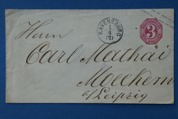 AB9 WURTTEMBERG   LETTRE 1904   RAVENSBURG POUR LEIPZIG GERMANY  ++ AFFRANCH.PLAISANT - Postal  Stationery