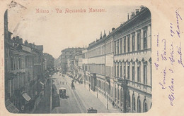 MILANO-VIA ALESSANDRO MANZONI-CARTOLINA  VIAGGIATA  IL 3-2-1901 - Milano