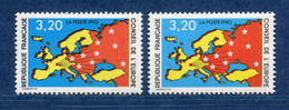 ⭐ France - Variété - YT Service N° 105 - Couleurs - Pétouilles - Neuf Sans Charnière - 1990 ⭐ - Unused Stamps