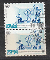 NACIONES UNIDAS 1987 - SEDE DE GINEBRA - VIVIENDAS PARA NECESITADOS - YVERT Nº 152 USADO DE FAVOR X2 - Used Stamps