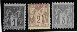 France N°83,85,87 - Neuf * Avec Charnière - TB - 1876-1898 Sage (Type II)