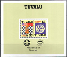 M4058 ✅ ﻿﻿Sport Chess Karpov Scouts Rotary Club SPECIMEN 1986 Tuvalu S/s MNH ** - Scacchi