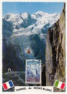FRANCE => Carte Maximum - 0,30 Tunnel Du Mont-Blanc - Juillet 1966 - 1960-1969