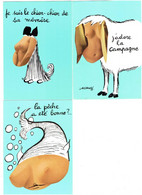 Lot 3 CP HUMORISTIQUE ILLUSTRATEUR LASSALVY / Sirène Pèche Seins Nus Chien Mémère Mouton - Lassalvy