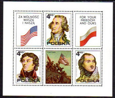 POLAND 1975 Bicentenary Of US Independence Block MNH / **. Michel Block 63 - Ongebruikt