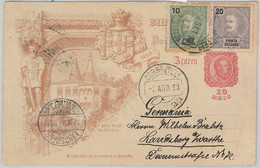 52097 - PORTUGAL: Azores PONTA DLGADA -  POSTAL HISTORY -  STATIONERY CARD  1893 - Afrique Portugaise