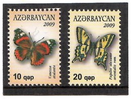 Azerbaijan 2009. Butterflies. 2v: 10q, 20q.  Michel # 765-66 - Azerbaïjan