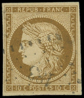 1a   10c. Bistre-brun, Obl. PC 183, TTB. C - 1849-1850 Ceres