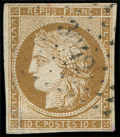 1a   10c. Bistre-brun, Obl. PC 3042, TB. Br - 1849-1850 Ceres
