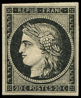* 3a   20c. Noir Sur Blanc, Petite Ch., TTB - 1849-1850 Ceres