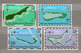 BRITISH INDIAN OCEAN TERRITORY 1975 Islands Maps MNH(**) Mi 82-85 #31371 - British Indian Ocean Territory (BIOT)