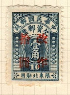 China North Eastern Provinces  Scott J7  1948 Postage Due  10c On 10c Dark Blue,mint - Cina Del Nord-Est 1946-48