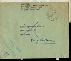 Env. (entière) Obl. OOSTENDE - D 8 D - Du 29/09/62tice - Avocat) - Portofreiheit