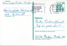 (FC-4) WB Amtl. Ganzsachen-Postkarte   P105 Wst."Burgen Und Schlösser" 50(Pf) Purpur, MWSt. 25.1.81 BERLIN - Postcards - Used