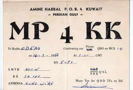 Kuwait :  Carte QSO De RADIO-AMATEUR 1956  (PPP31922) - Koweït