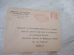 Lettre France En FM Franchise Militaire Ministère De L'Air - Brieven En Documenten