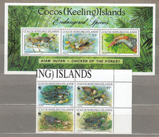 COCOS (KEELING) ISLANDS 1992 Fauna Birds WWF MNH(**) Mi 267-270 Bl.12 #31392 - Unclassified