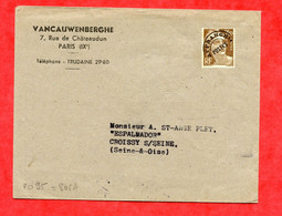 MAURY N° 101:  GANDON 2fr50  S/Enveloppe Non Close- Imp.en Nombre 20gr- Tarif 21/09/1948 - 1893-1947