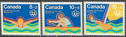 Canada 1975. Scott #B4-6 (MNH) Montreal Olympic Games, Swimming, Rowing & Sailing *Complete Set* - Ongebruikt