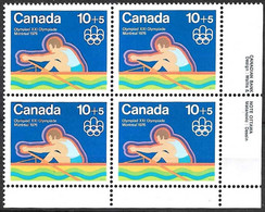 Canada 1975. Scott #B5 (Block) (MNH) Montreal Olympic Games, Rowing - Unused Stamps