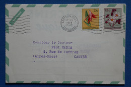 AB10 CONGO BELGE  BELLE  LETTRE  1958    LEOPOLDVILLE POUR CANNES FRANCE + PUBLICITE PUERICRINE  ++ AFFRANCH.INTERESSANT - Storia Postale