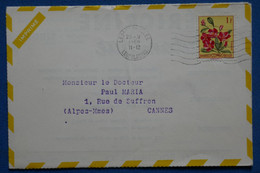 AB10 CONGO BELGE  BELLE  LETTRE  1958    LEOPOLDVILLE POUR CANNES FRANCE + PUBLICITE PUERICRINE  ++ AFFRANCH.INTERESSANT - Lettres & Documents