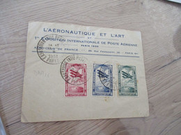 Lettre 3 Vignettes + Cachet L'aéronautique Et L'Art Exposition 1930 Paris - Autres