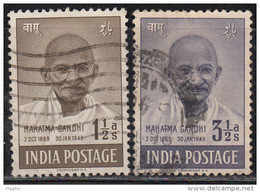 India 2v Gandhi Used 1948, (sample Image) - Used Stamps