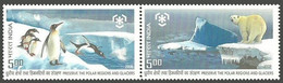 India 2009 MNH 2v Se Tenant Pair, Polar Region, Birds, Penguins, Bear, Glaciers - Preservar Las Regiones Polares Y Glaciares