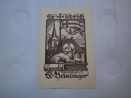 HENRI BACHER - RARE EX LIBRIS POUR LE PASTEUR EDOUARD HELMLINGER - 1930 - EGLISE BEBLENHEIM - Ex-libris