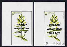 St Kilda 1970 Flowers 1s9d (Yellow Rattle) With 'European Conservation Year' Opt Imperf Single With Grey Virtually Omitt - Local Issues