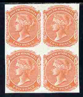 South Australia 1868-76 QV 2d Brick-red Imperf Block Of 4 On Unwatermarked Paper, U/m As SG Type 12 (SG 152) - Neufs