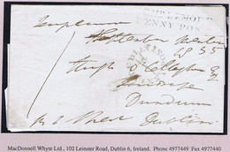 Ireland Tipperary Dublin Penny Post 1835 Cover To Dundrum Dublin TEMPLEMORE/PENNY POST And DUBLIN/1d/PENNY POST - Prefilatelia