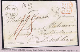 Ireland Louth Weight Rate 1832 Distinctive Circular POST/PAID Of Drogheda On Banking Wrapper To Dublin, Paid Five Rates - Préphilatélie