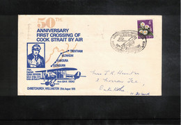 New Zealand 1970 50th Anniversary Of The Flight Christchurch - Wellington Interesting Cover - Cartas & Documentos