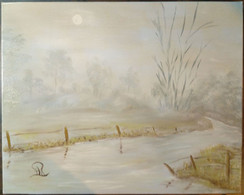 Paysage De Brouillard/ Foggy Landscape - Huiles